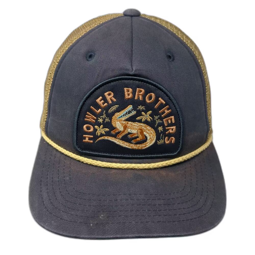 Howler Brothers Blue Gold Trucker Hat One Size Embroidered Patch Snapback